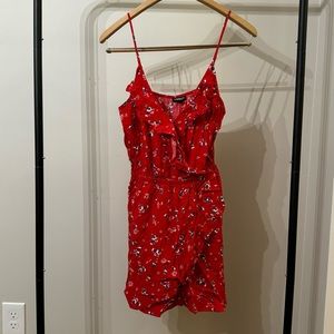 S Express Red Floral Summer Dress